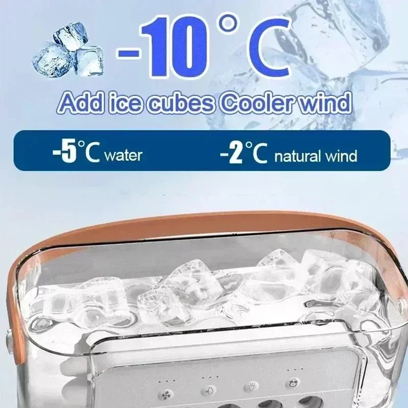 3-in-1 Portable Air Cooler with LED Light and Humidifier shown from the side