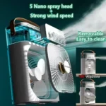 3-in-1 Portable Air Cooler with LED Light and Humidifier in black