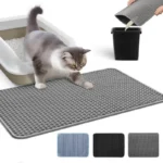 Foldable waterproof double-layer pet mat with non-slip backing