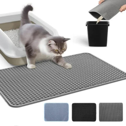 Foldable waterproof double-layer pet mat with non-slip backing