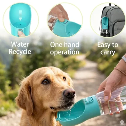 portable dog water bottle detail view