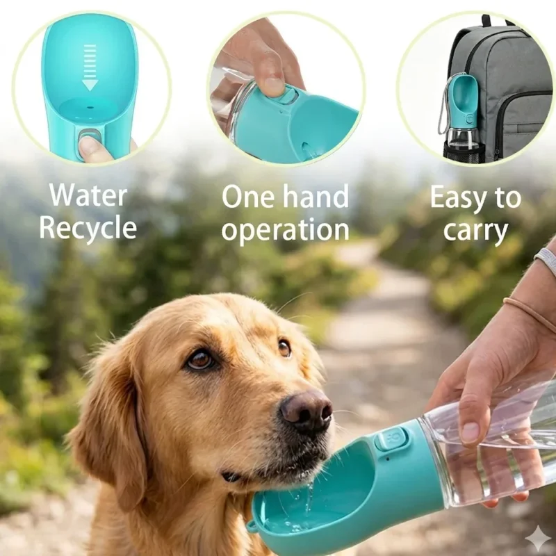 portable dog water bottle detail view