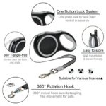 Close-up of the Retractable Dog Leash for Large Dogs, 5m or 8m, 50kg Capacity
