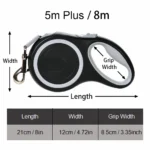 Retractable Dog Leash for Large Dogs, 5m or 8m, 50kg Capacity in Green