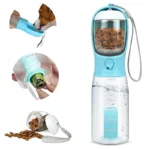 3 In 1 Travel Portable Dog Feeder Pet Water Dispenser Drinking Bottle shown from the side