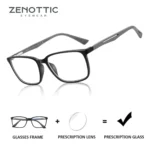 square acetate eyeglasses frame on a neutral background
