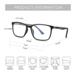 ZENOTTIC Square Prescription Glasses for Men with its packaging